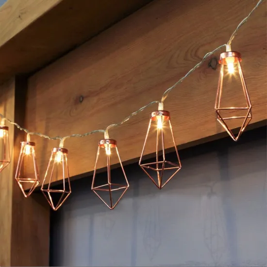 Rose Gold Battery Operated LED String Lights for Christmas, Wedding, and Bedroom