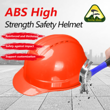 หมวกกันน็อคนิรภัยซี่โครงเดี่ยววัสดุ ABS สีส้ม