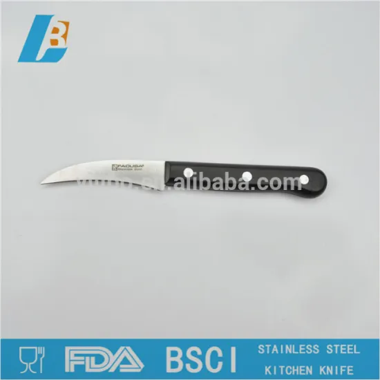 Curved stainless steel paring knife