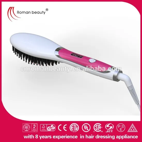 Professional Hair Straightener Brush Digital LCD Ceramic heat straightening Comb