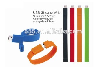 Portable PVC Wristband USB flash drive, colorful bracelet USB drive for promotion 1GB 2GB 4GB 8GB 16GB 32GB