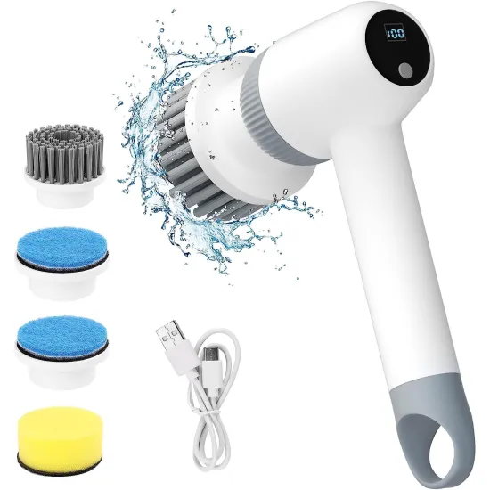 LED Display Power Shower Scrubber for Household Cleaning: Efficient Tools for Tub, Floor, Tile, Windows, and Kitchen