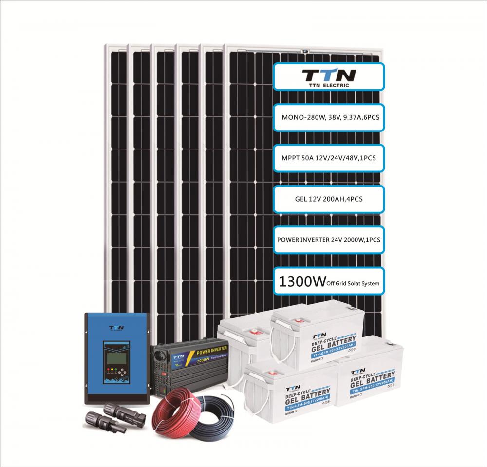 1300W, 1400W, 1500W do sistema solar de grade