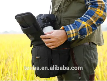 Cute Trendy Waterproof Nylon Sling Camera Bag Case and Digital Bag-Black