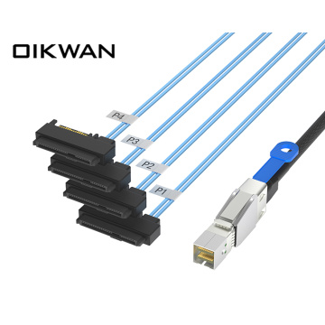 MiniSAS HD SFF-8644 TO SAS 4SFF-8482+15P All-in-one Cable