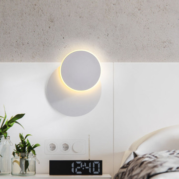 Black White Gold Light Wood Moon Rotatable Hotel Lampu Dinding Tempat Tidur