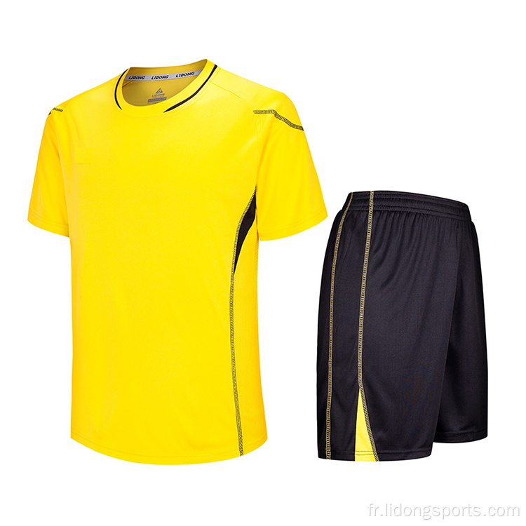Ensemble de maillot de football noir en jaune personnalisé