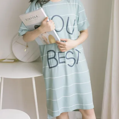 Style loose summer breathable cartoon printed pajamas