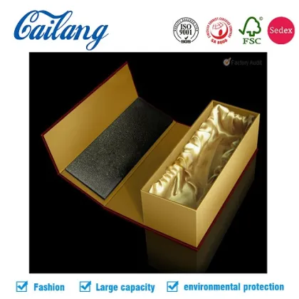 Luxury Customized One Bottle Wine Foldable Paper Box