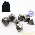 Bescon Nickle-Ore Lode Solid Metal Dice Set, Raw Metal Polyhedral D&D RPG 7-Dice Set