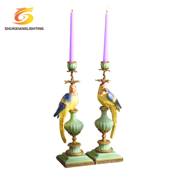 Custom Designed Antique Candle Holders - Ceramic Bird Candlesticks for Home Decor