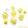 Bescon Yellow Chicken RPG -Würfel Set von 7, Neuheit Chicken Polyedral Game Dice Set