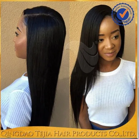 Wholesale cheap unprocessed 8a silky straight brazilian lace front wig with baby hairs