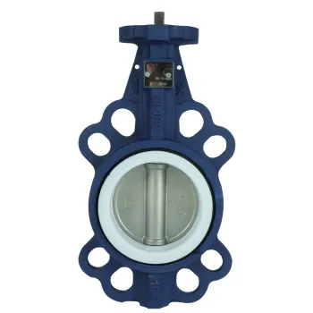 Ductile Iron Butterfly Valve DN80 4inch PN16 PTFE Seals Wafer Connection