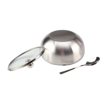 Stainless Steel Sugar Bowl and Sugar Spoon