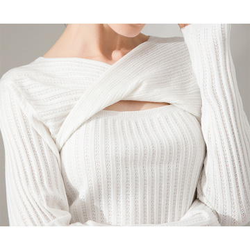 Cross neck sweater