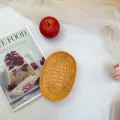 Cesto portaoggetti in rattan intrecciato a mano per frutta e snack