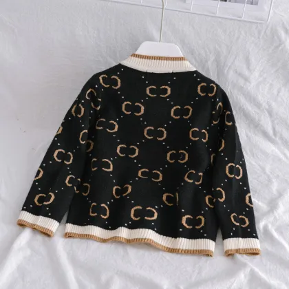 2020 autumn new children sweater high quality designer kids cardigans girls black