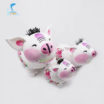 Custom plush pink pig animal feet slipper