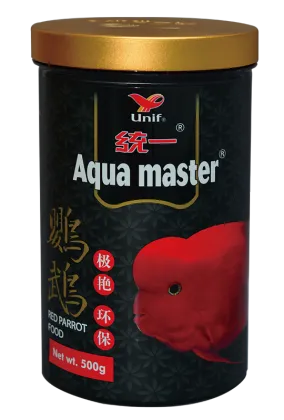 Aqua master, Red Parrot Fish & Cichlid Food, Color Enhancer, High Protein & Astaxanthin - 500g (M)
