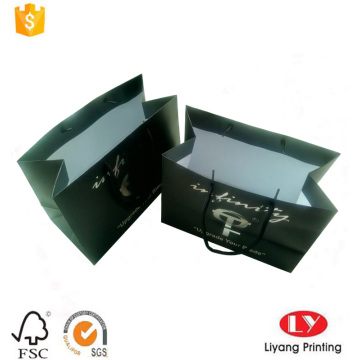 Custom made black prnted paper packaging bag