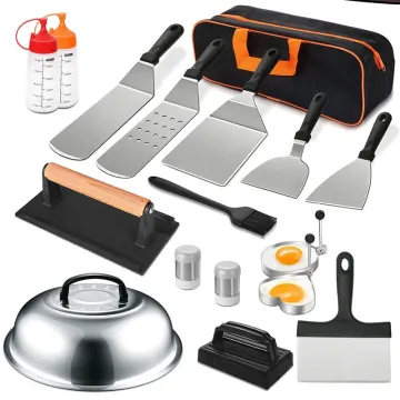 Hot Sale 17 PCS Barbecue Accessories Outdoor Stainless Steel BBQ Grill Accessories Tools with ABS Handle