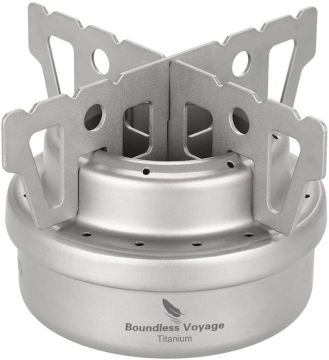 Boundless Voyage Ultra-Light Titanium Backpacking Alcohol Stove for Camping and Picnic