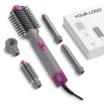 5-in-1 Electric Straightener Curler Hot Air Comb Blow Dryer - 1000W Hair Styler Tool Set