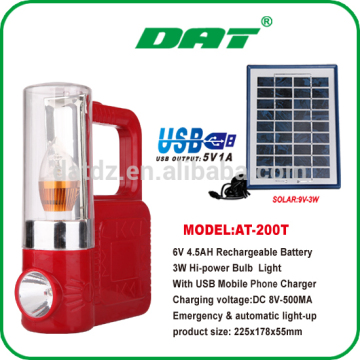 AT-200T high power solar emergency lighting with mobile charger