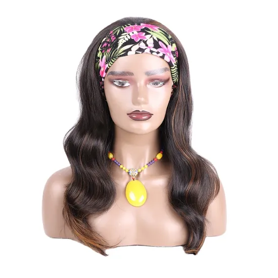 Julianna Wholesale Loose Body Wave Color Synthetic Headband Wigs For Black Women Afro Kinky Water Wave Headband Wig