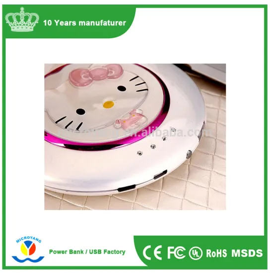 Nice design power bank Cute hello kitty mirror power bank for smartphones