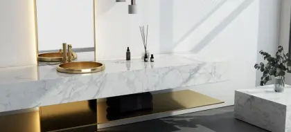 Meiao Round Gold Bathroom Countertop Basin