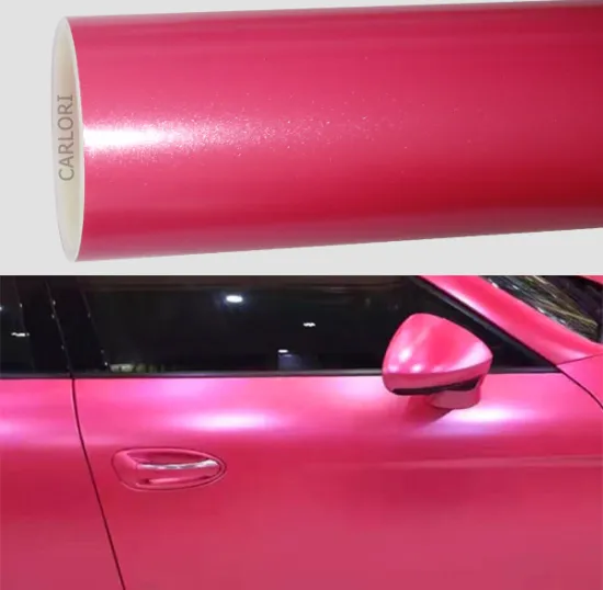 satin metallic pink car vinyl wrap