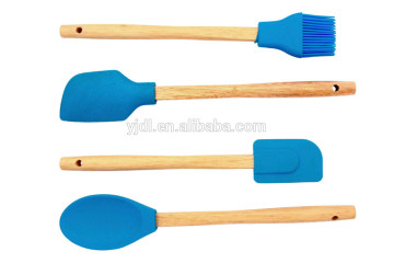 Heat Proof Silicone Turner with Bamboo Handle