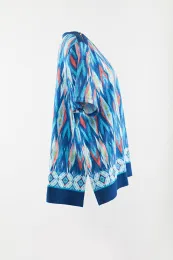Ladies printed knit pullover