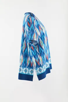 Ladies printed knit pullover