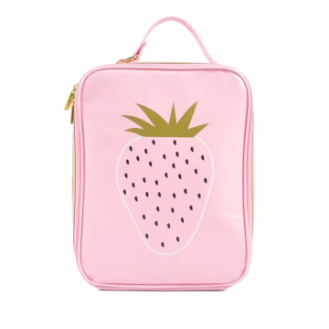 2024 Durable Strawberry Pattern Insulated Lunch Bag: Perfect Cooler Box Bag for Girls and Kids