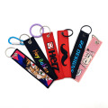 Logo ea Lipetlele Keyring ea Carabiner Jet Tags Embaideded Keychain