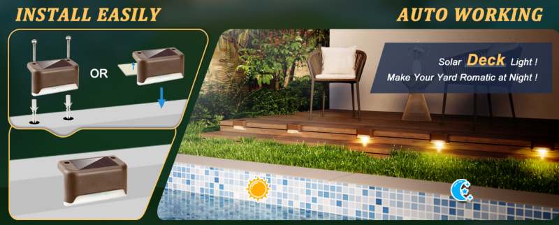 Solar deck light Step lamp