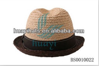 Hot sale men fashion straw fedora hat