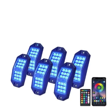 Bluetooth RGB LED Rock Light Kit with Remote Control for Off-Road Vehicles