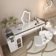 Retractable cream style makeup table bedroom