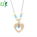 Fashion Baby Silicone Teether Necklace Chew Bead