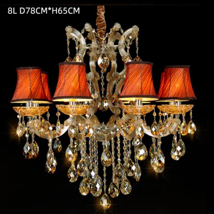 European Clip Light Home Living Room Lighting Crystal Lamp with Lampshade