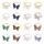 Natural Stone Butterfly Rings Gemstone Butterfly Shape Adjustable Ring Quartz Crystal Gemstone Ring for Women