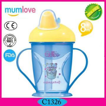 BPA free flip lid grip baby sipper cup with FDA.CE.SGS.EN71