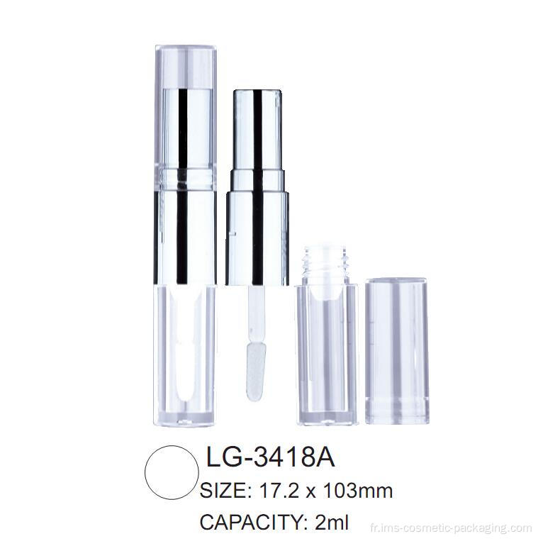 Duo Round Lipstick / Lipgloss Tube LG-3418A