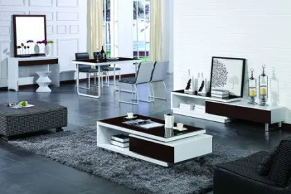 black&white galss top brief metals dining table