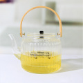 High Borosilicate Transparent Ribbed Japanese Glass Tea Pot