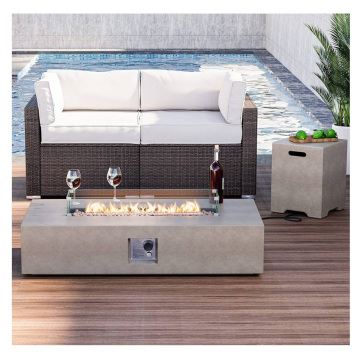 Steel Fire Pit Patio Set with Outdoor Furniture and Concrete Cap